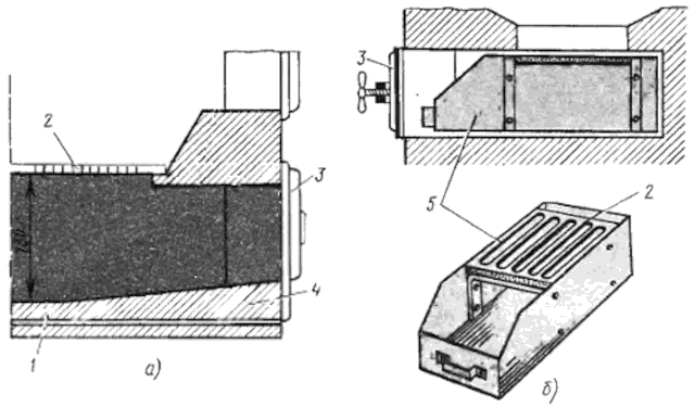 Зольник печи и выдвижной бункер зольника